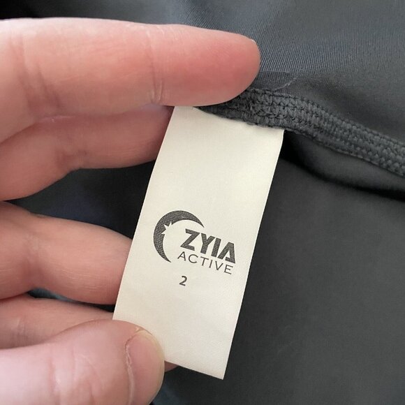 Zyia Active Women 2 Two Tone High Rise Ruched Storm Parallel Luxe Legging - Picture 8 of 9